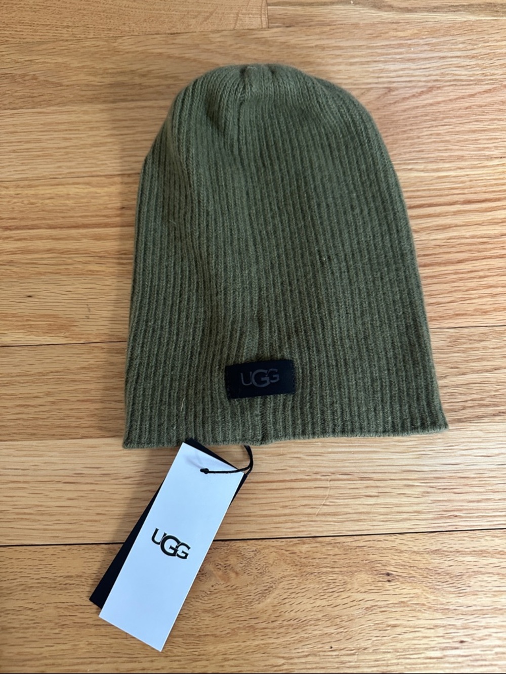 UGG Olive Green Ribbed Knit Beanie